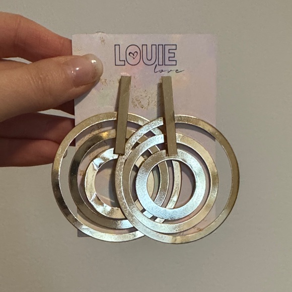 louie love Jewelry - Gold circle Hoop Earrings